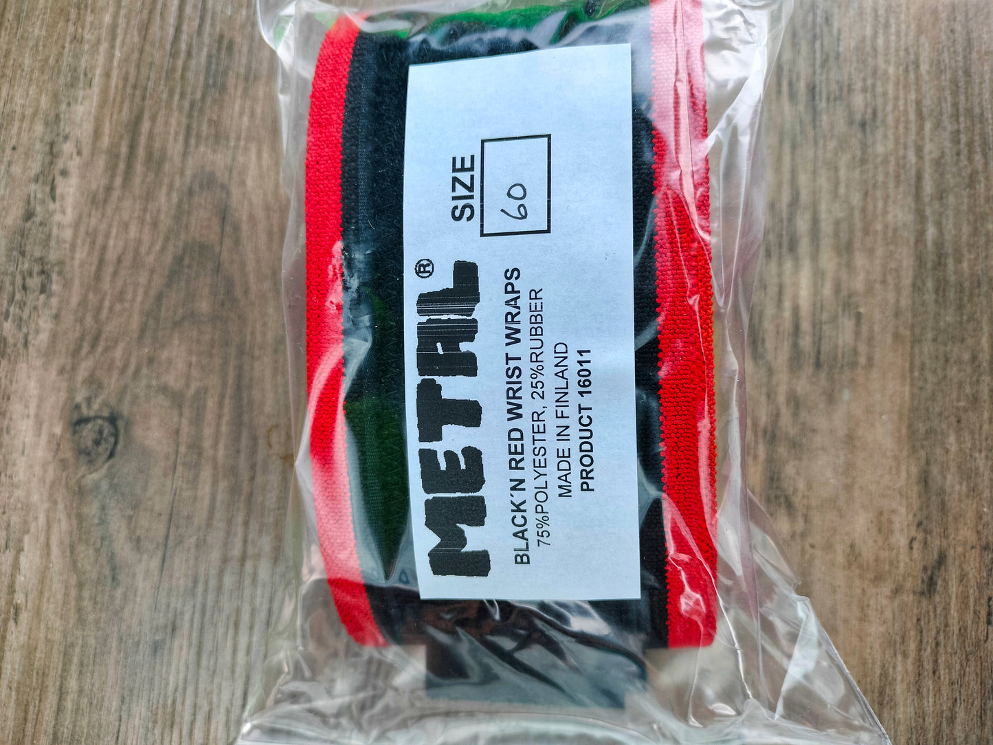 Metal Black & Red Wrist wraps size 60